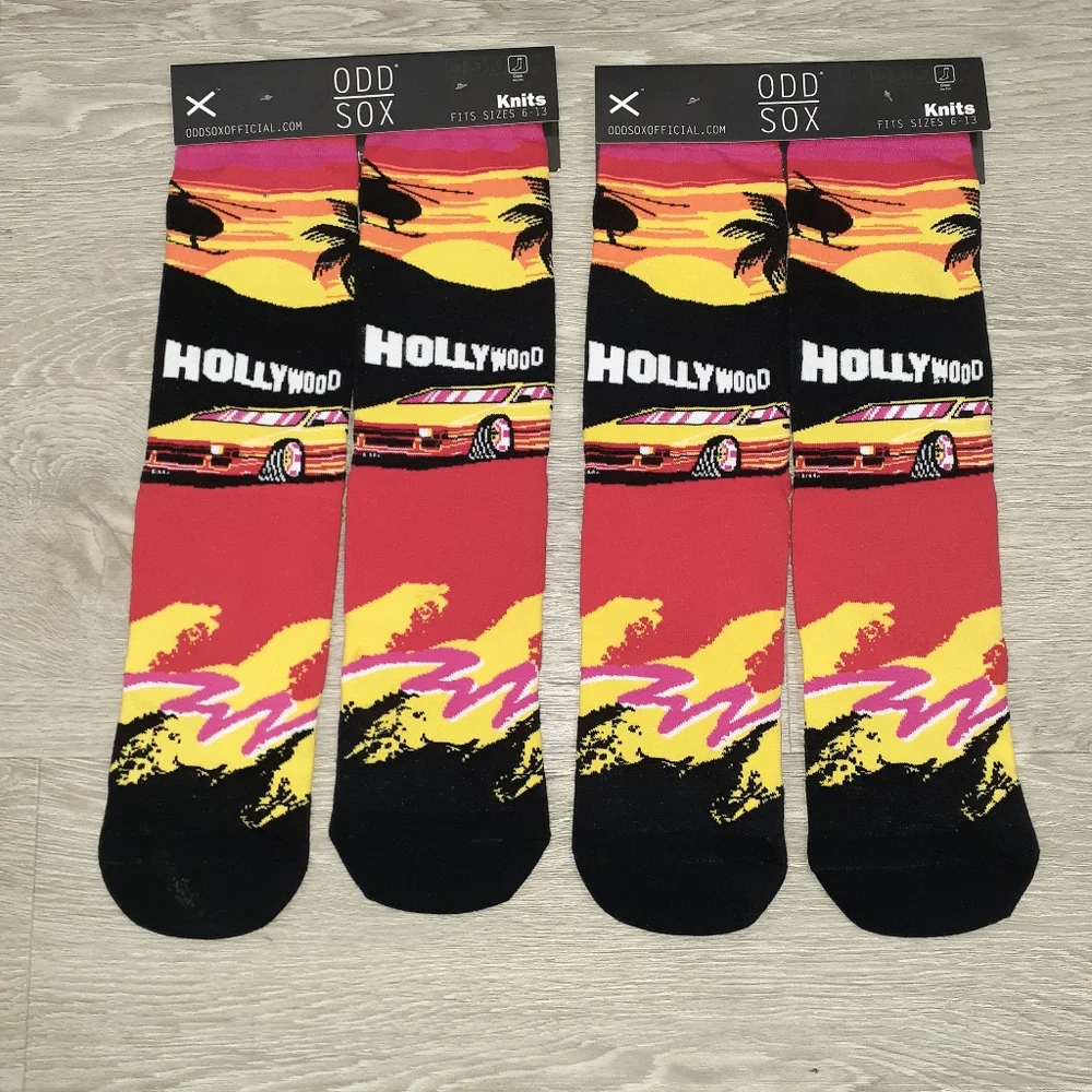 2 Pairs - Odd Sox Hollywood Hills Socks Size 6-13 New